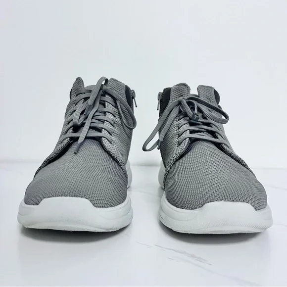 Clarks Cloudsteppers High Top Zip Sneaker Gray Grey Camouflage Detail 10 Wide - Picture 3 of 10